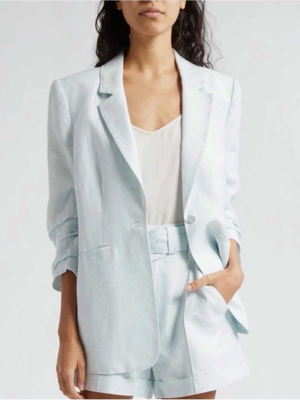 Cinq A Sept - Linen Aldo Short - Glacial Blue - 12 - Nwt